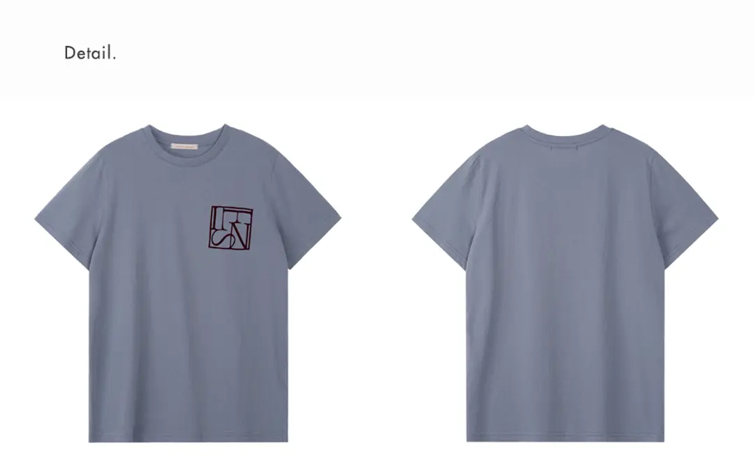 메종드이네스 INES LOGO T-SHIRT_INDIE BLUE 상품 이미지 3