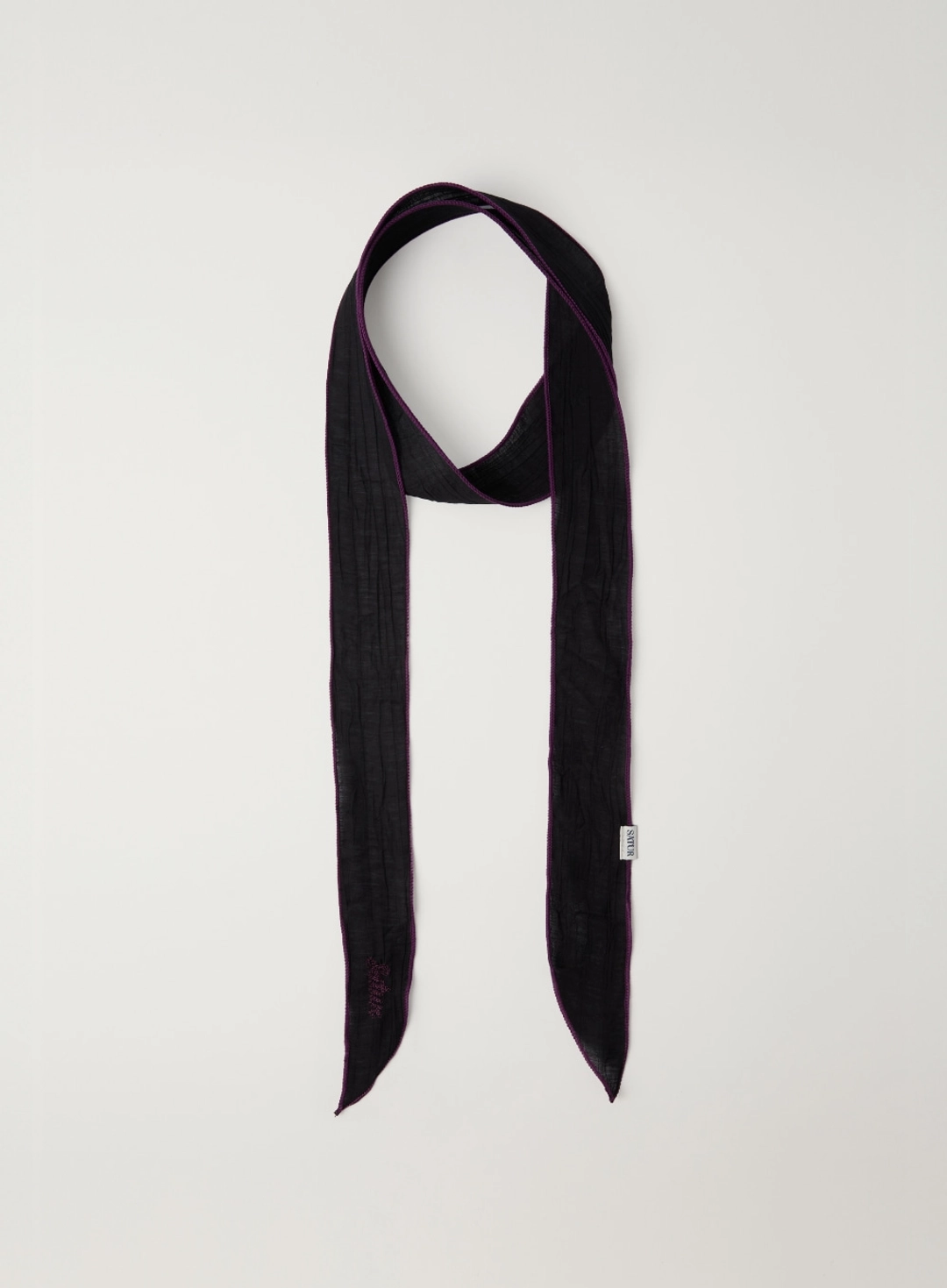 세터 (W) Wrinkle Color Block Scarf - Black 상품 이미지 1