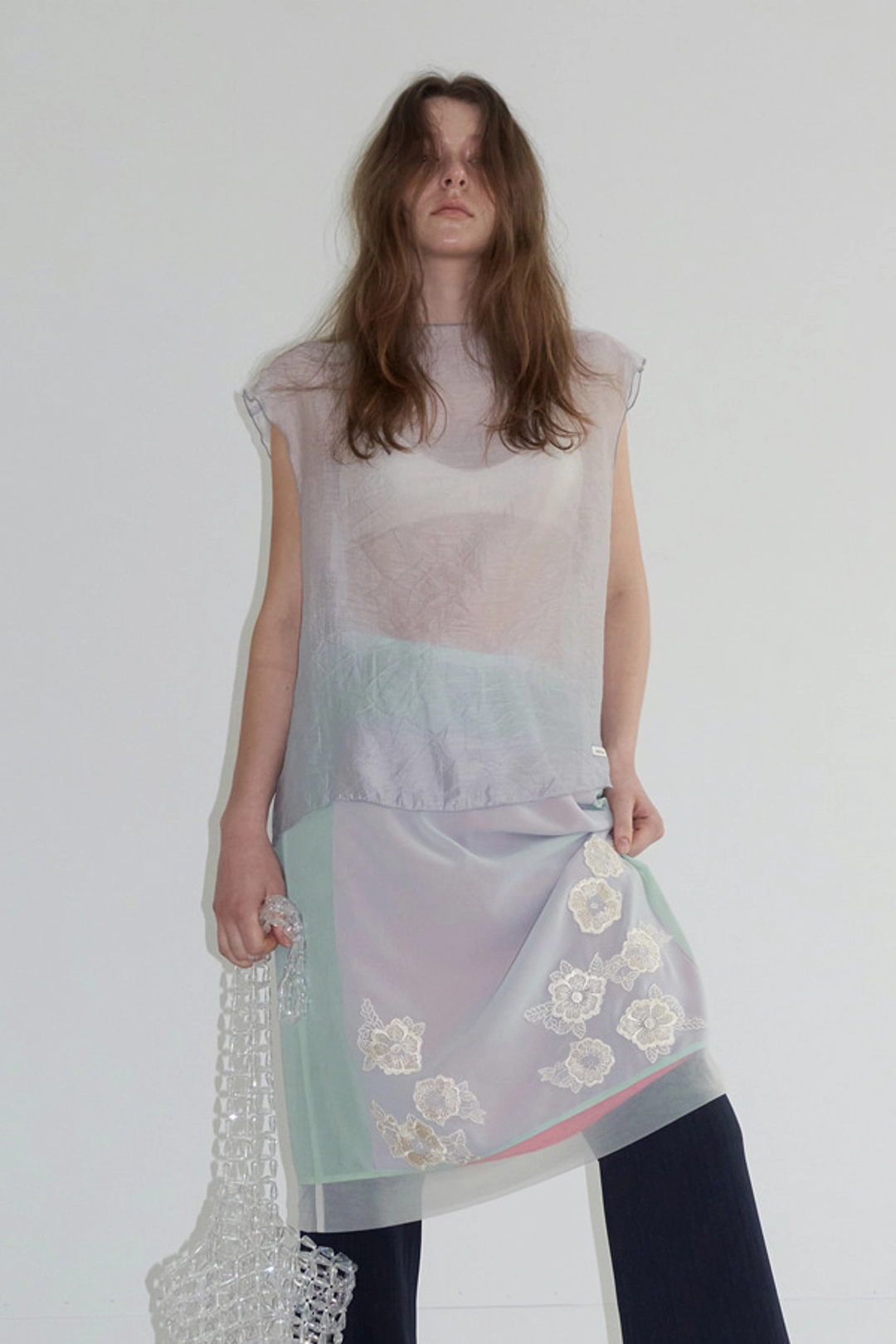 오버듀플레어 LAYERED FLOWER SKIRT_MINT 상품 이미지 2