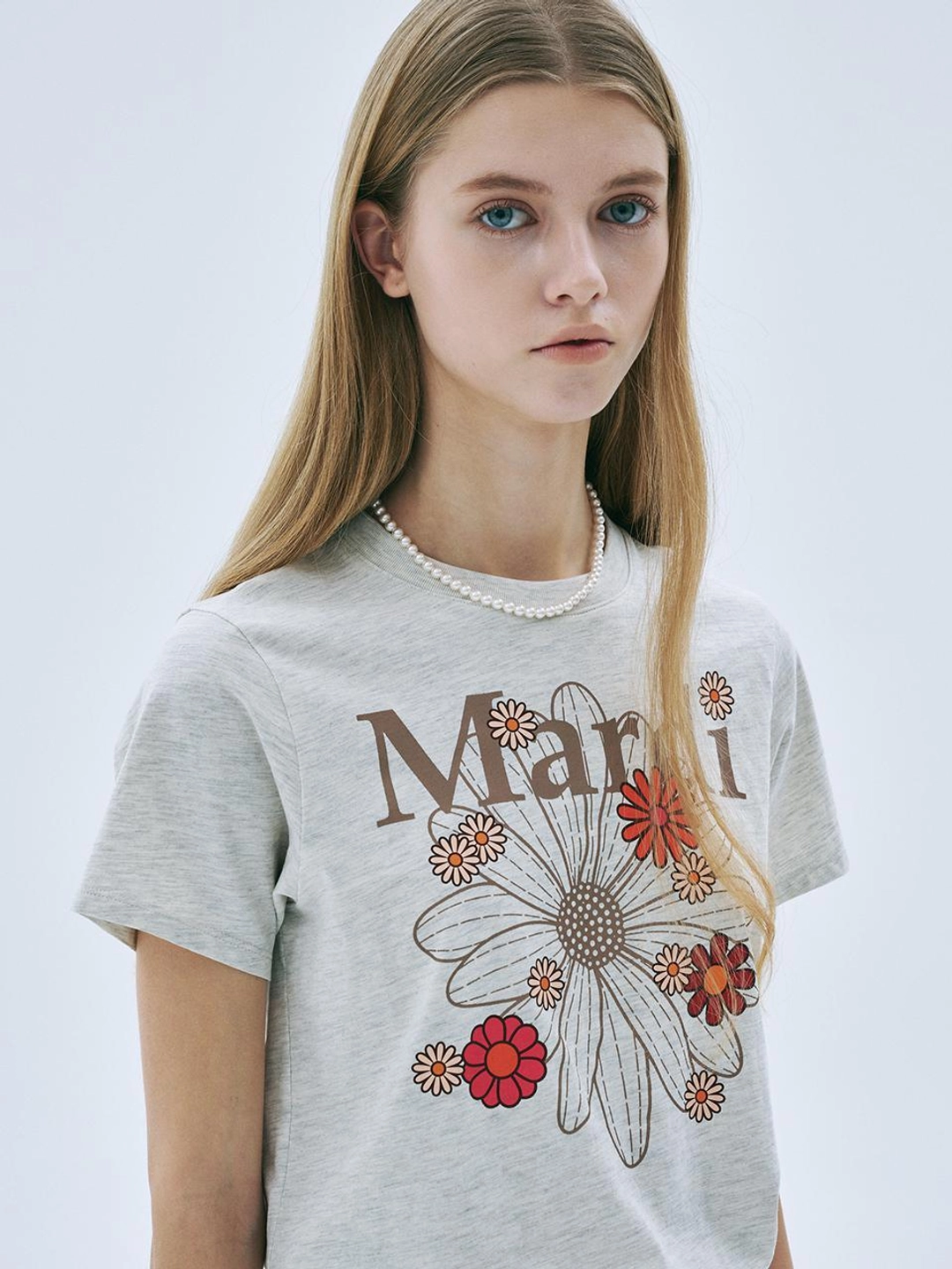 마르디 메크르디 SLIM TSHIRT FLOWERMARDI BLOSSOM_OATMEAL TAUPE 상품 이미지 2