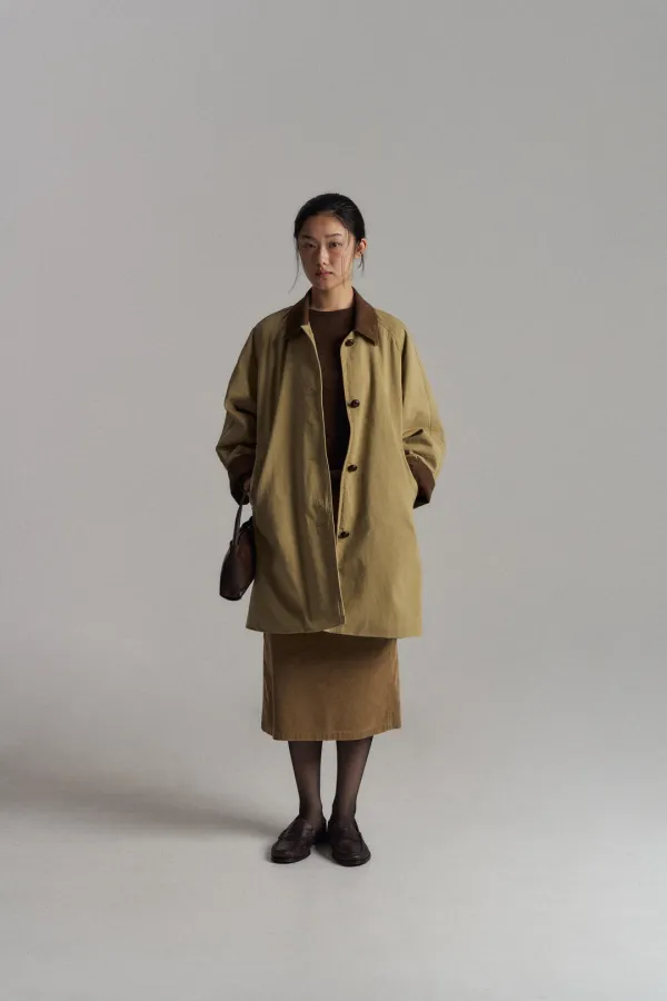 [10/16  예약배송] Kama Washed Balmacaan Coat (Beige)