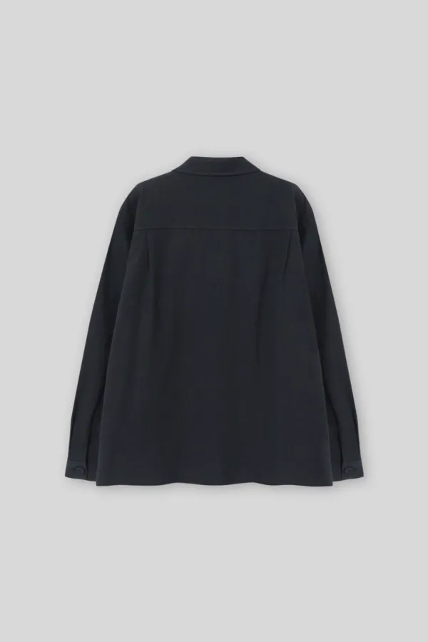 [10th] Linen shirt jacket (navy)