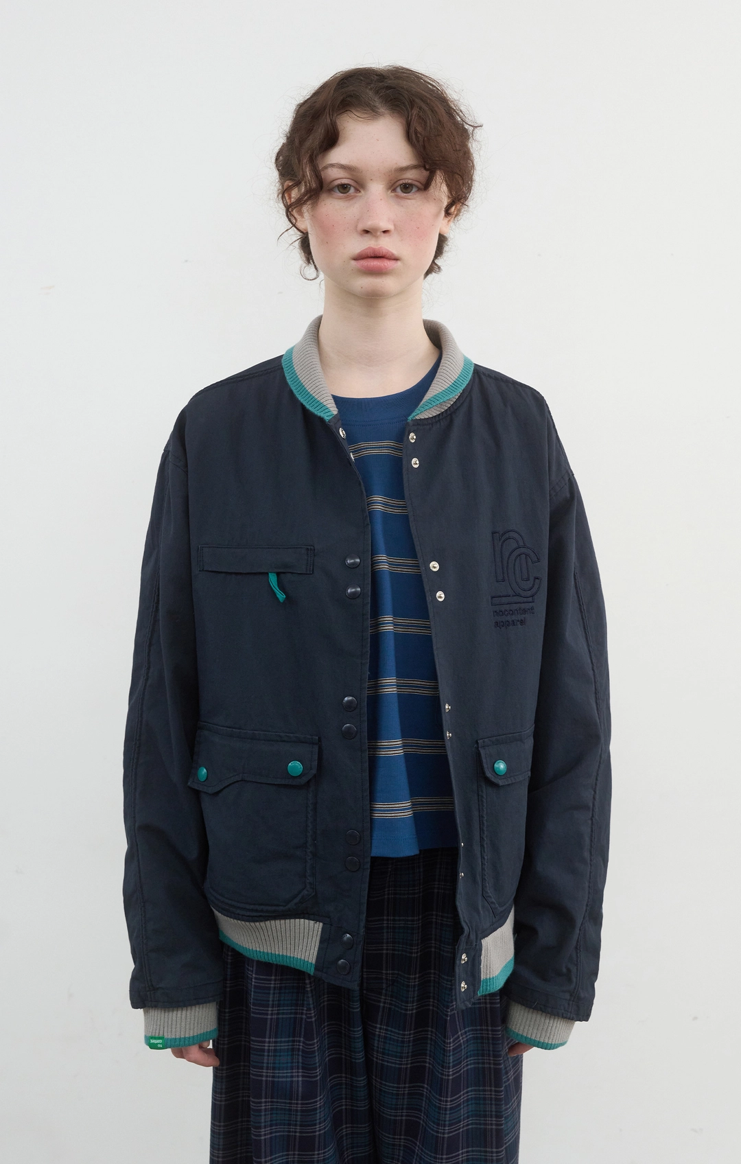 노컨텐츠 427. Varsity Jumper_Navy 상품 이미지 2