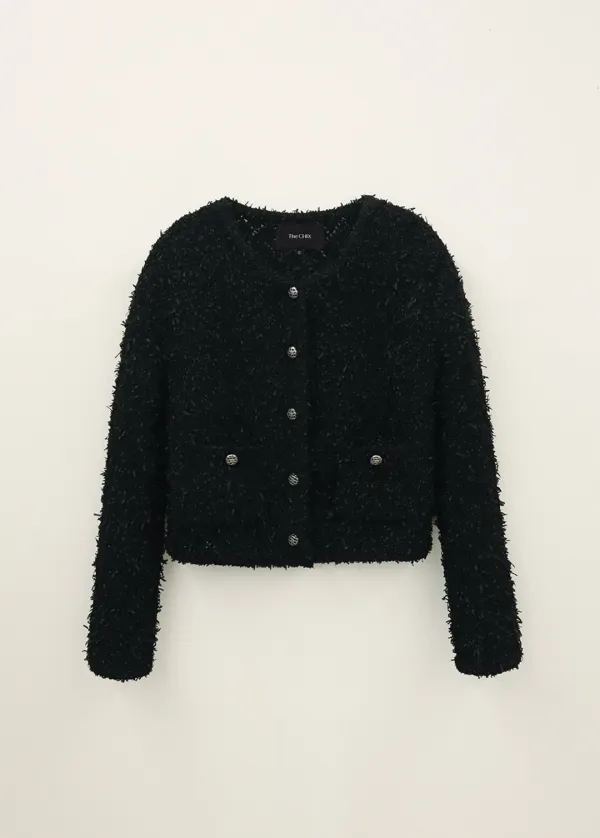 CHIXLABEL H 26SS 안젤로 니트 가디건 - Black