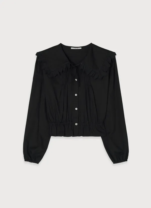 SIERRA COLLAR BLOUSE - BLACK