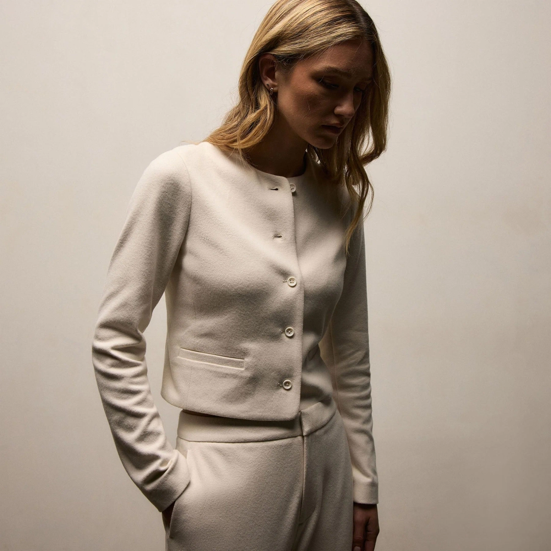 제임스펄스 Brushed Cotton Knit Jacket - Ivory 상품 이미지 2