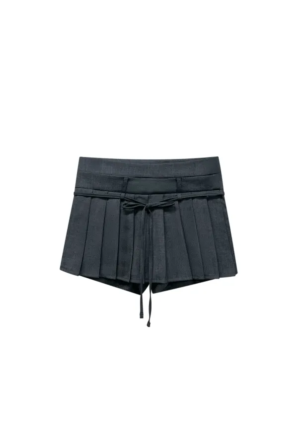 ASTRAL PLEATS SKIRT PANTS / CHARCOAL
