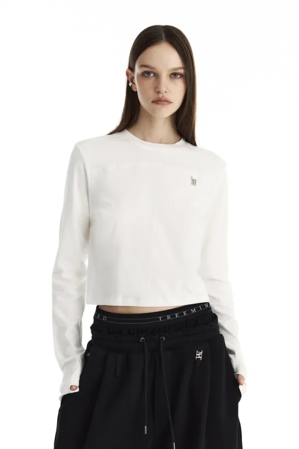 Metal Cut Point Long Sleeve [ White ]
