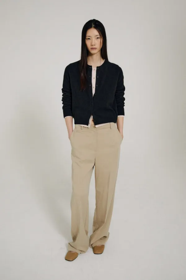 Rodin Round neck Cardigan (Charcoal)