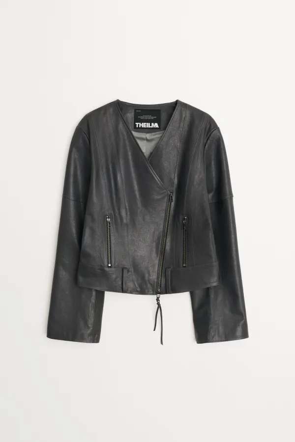 Gray Leather Jacket