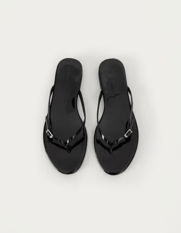 6.12 출고 Slim Buckle Flip-Flops - Black
