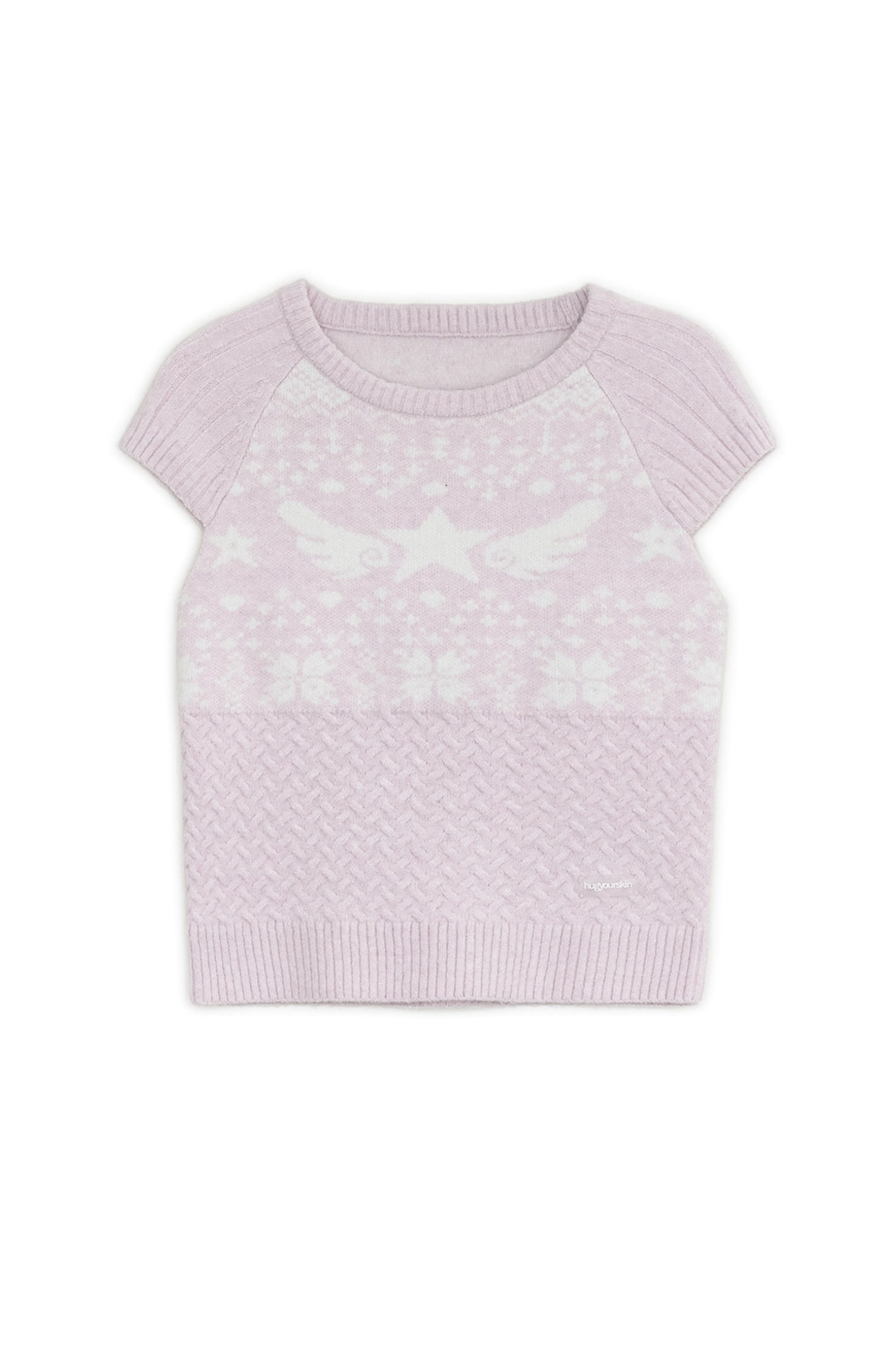 허그유어스킨 Star-wing knit top (Pink) 상품 이미지 1