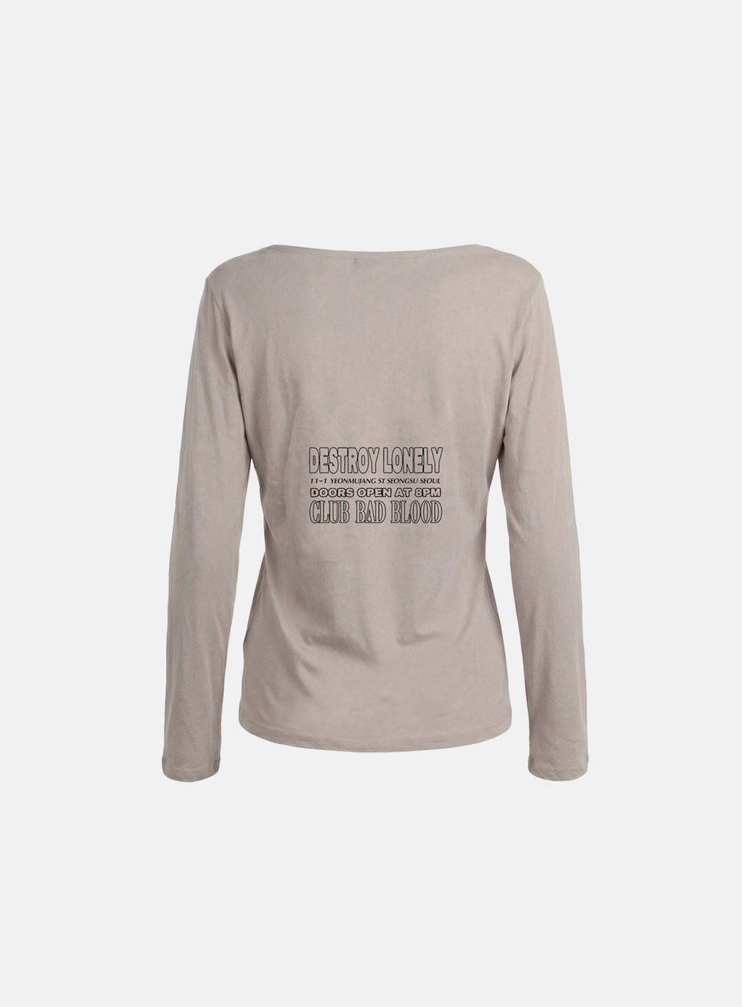 배드블러드 [w-tee26-121] CLUB BAD POST Boat Neck T-Shirt - Sand 상품 이미지 2