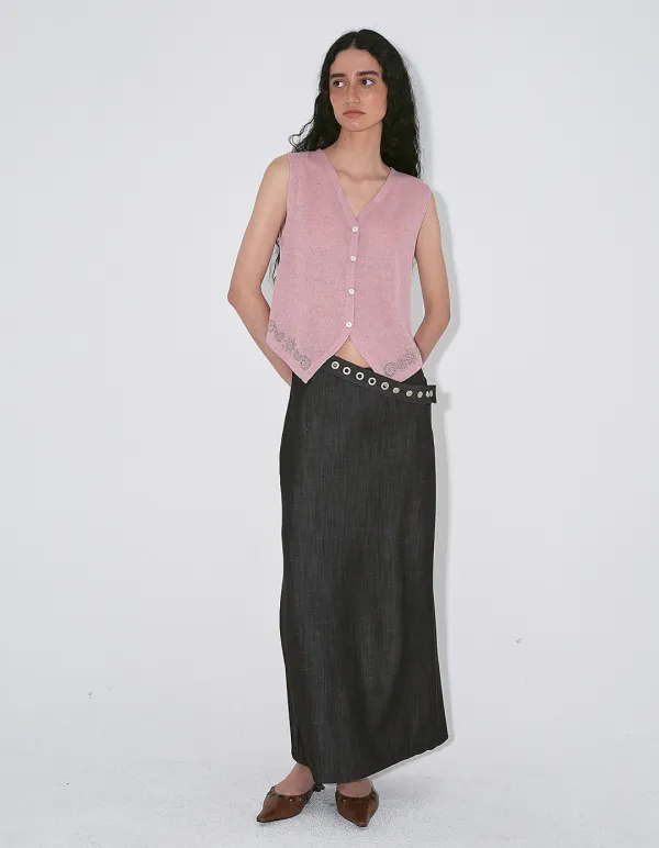 STUDDED WESTERN VEST_ONZI EDITION, PINK