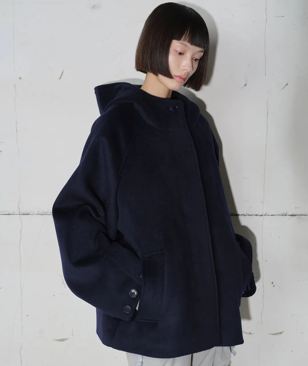 타입서비스 Hooded Half Coat [Navy] 상품 이미지 2