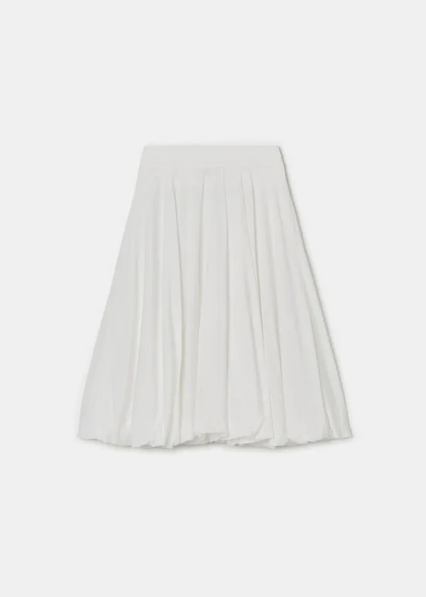 Balloon Banding Midi Skirt(White)