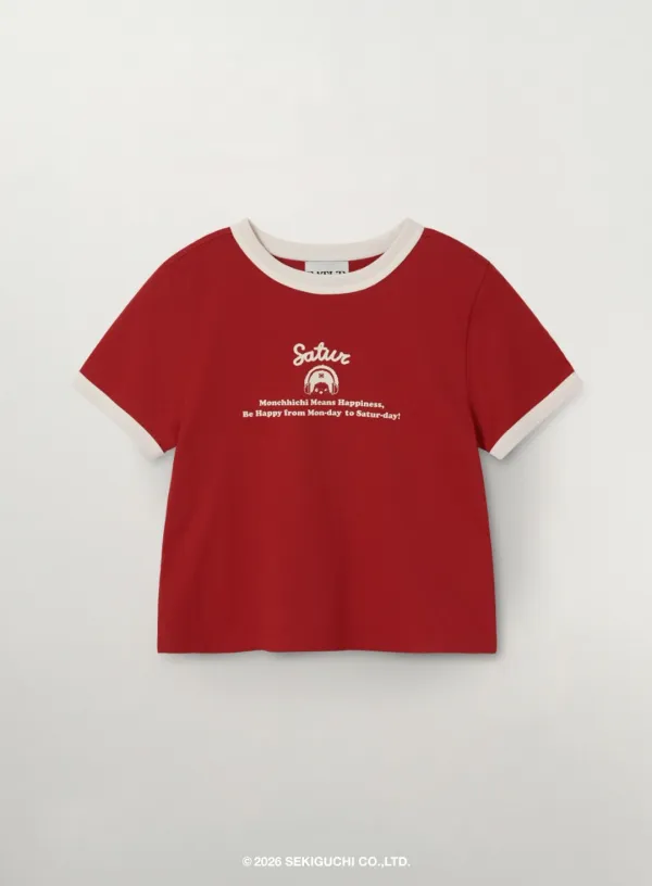 (W) Satur X Monchhichi Ringer T-Shirt - Red