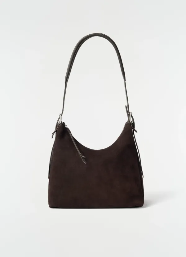 SMALL BELTED HOBO BAG IN SUEDE LEATHER