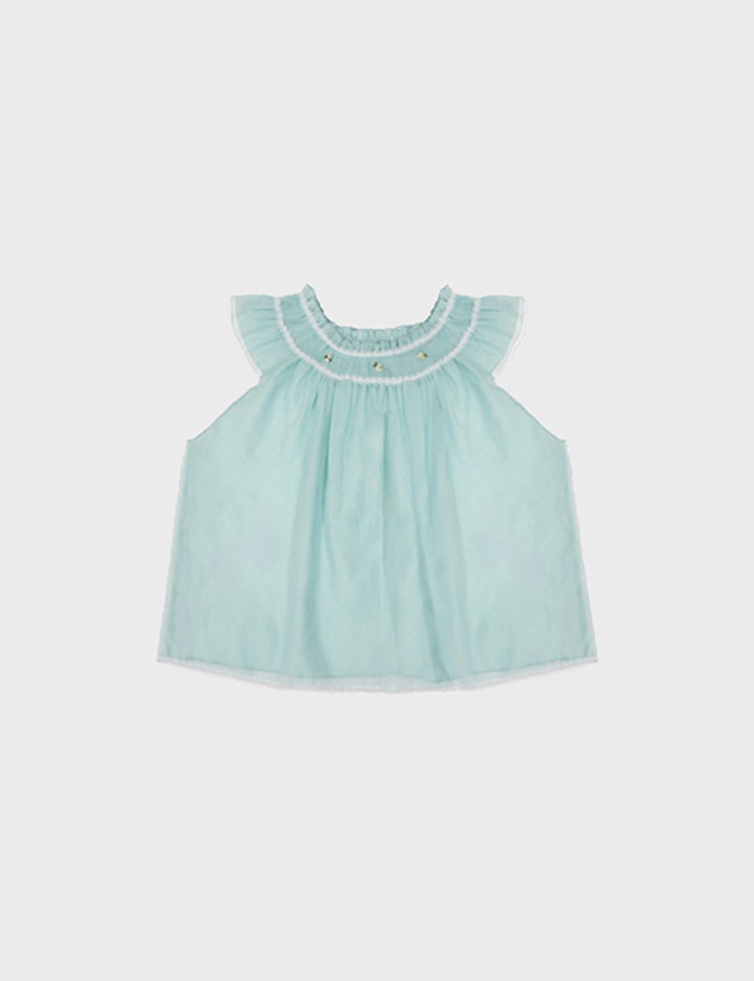 프레클 rose embroidery blouse in mint 상품 이미지 1