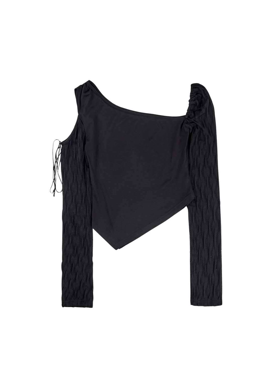 힐다 Cut Out Wave Sleeve Top [Black] 상품 이미지 1