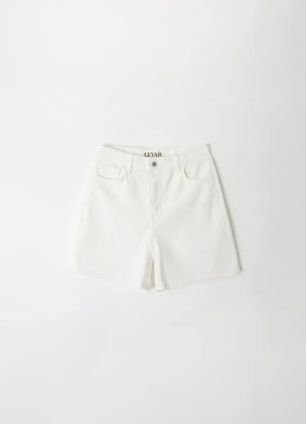 Classic Staple Denim Shorts - Off White