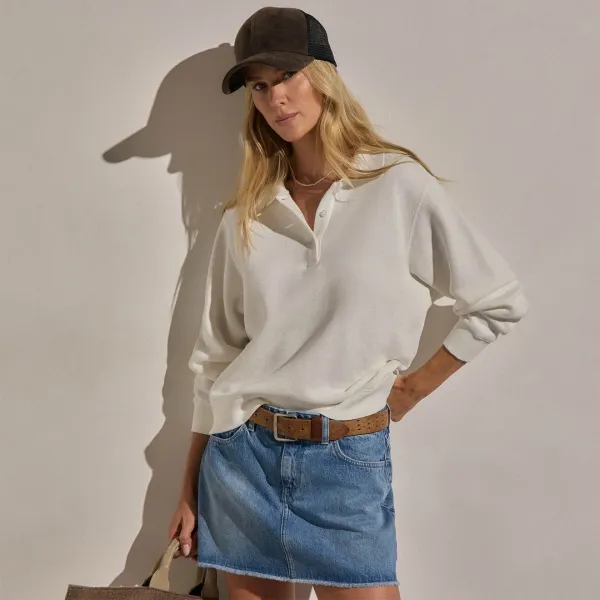 French Terry Henley Pullover - Off White