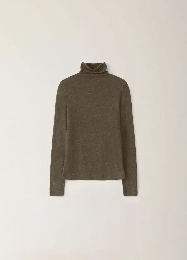 Wool Soft Turtleneck - Brown