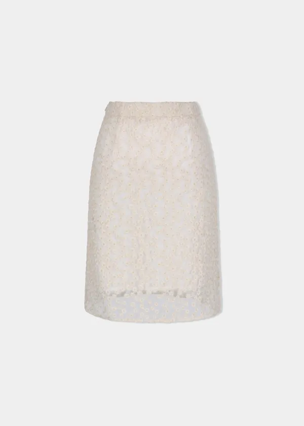 W DAISY LACE SKIRT - IVORY
