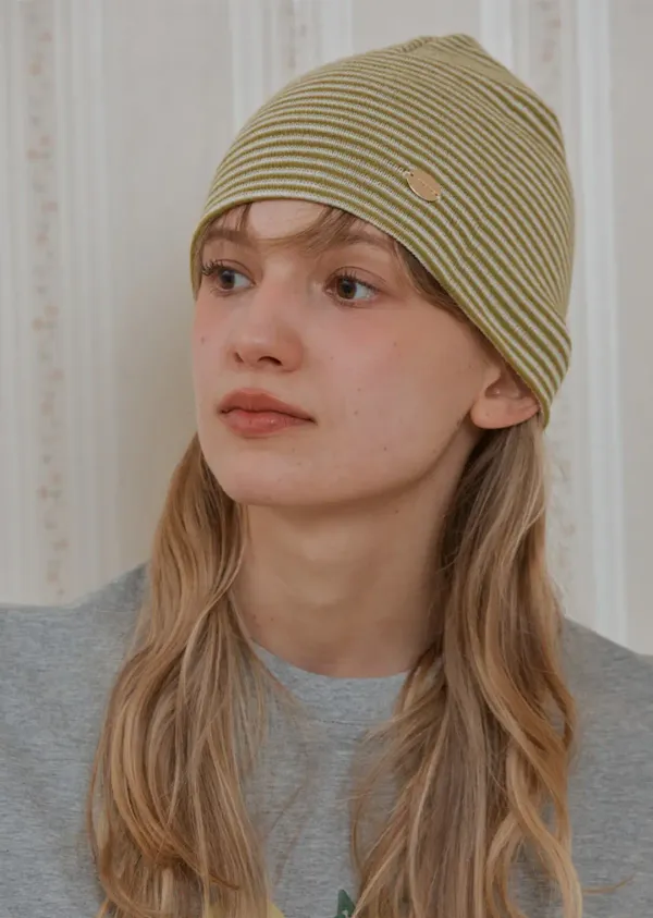 ANC LOGO STRIPE BEANIE_GREEN