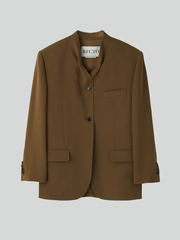 COLLAR DETAIL FLUID SUIT JACKET (OCHRE)