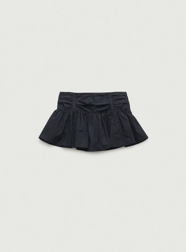 Wella Shirring Denim Mini Skirt