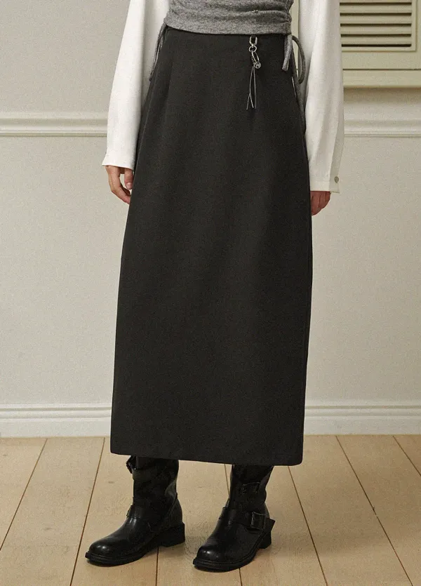 [25-36] Splendor Long Skirt-Keyring Set&nbsp;스플렌더 롱 스커트-키링 세트 (가을/봄/데일리룩/출근룩/하객룩/격식룩/클래식룩/면접룩/정장/절개/롱/빅사이즈/자체제작) 