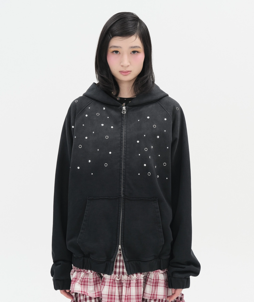 타입서비스 Hotfix Washed Raglan Zip Hoodie [Black] 상품 이미지 2