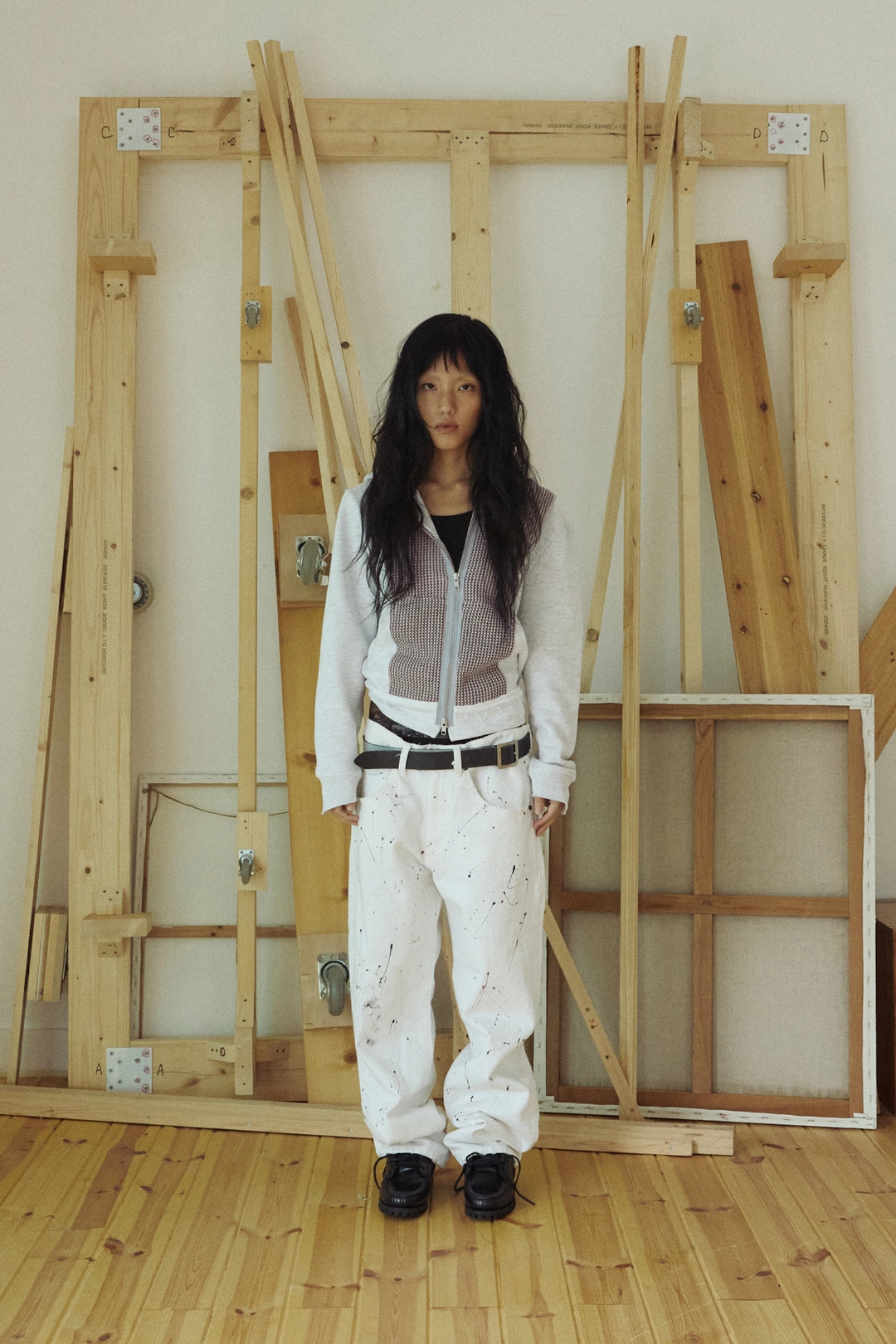 공테잎 PAINT SPLATTER DENIM PANTS WHITE 상품 이미지 1