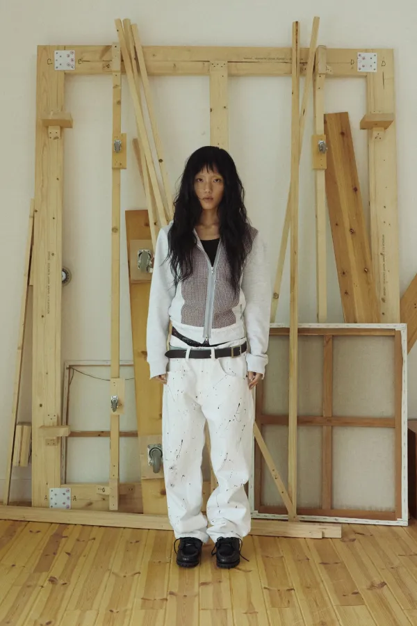 PAINT SPLATTER DENIM PANTS WHITE