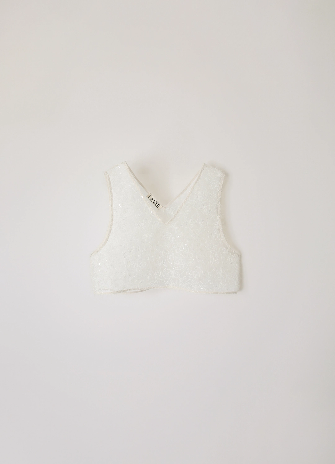 르바 Floral Fuzzy Lace Vest - Cream 상품 이미지 1