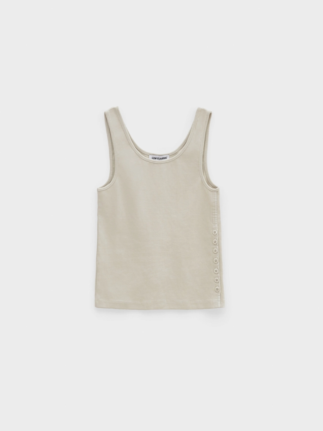 로우클래식 Side Button Sleeveless Top_Greish Beige 상품 이미지 1