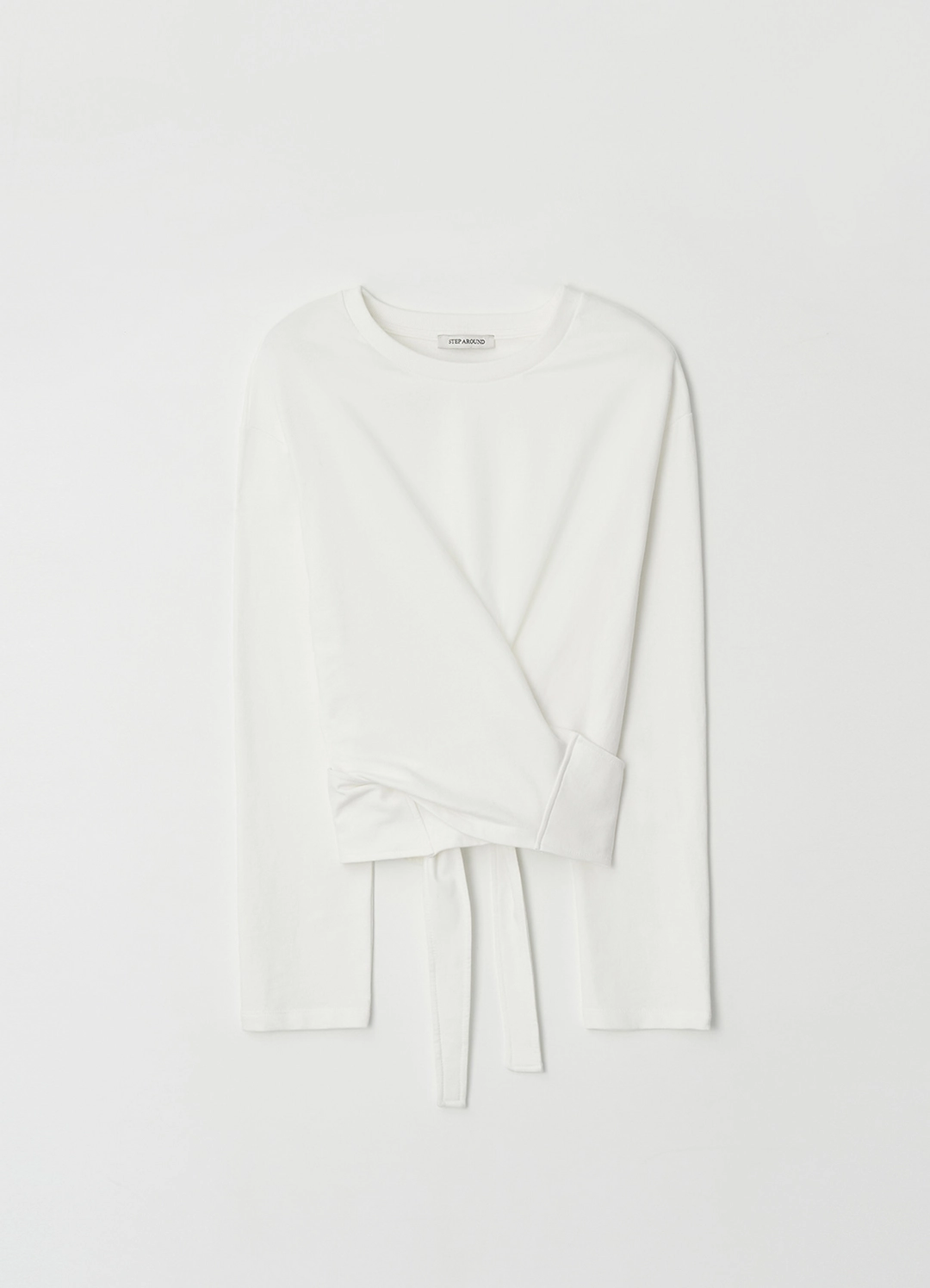 스텝어라운드 Loose fit wrap long sleeve t-shirts_OFF WHITE 상품 이미지 3