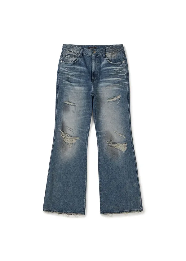 RAW-EDGE BOOTSCUT DENIM (BLUE)