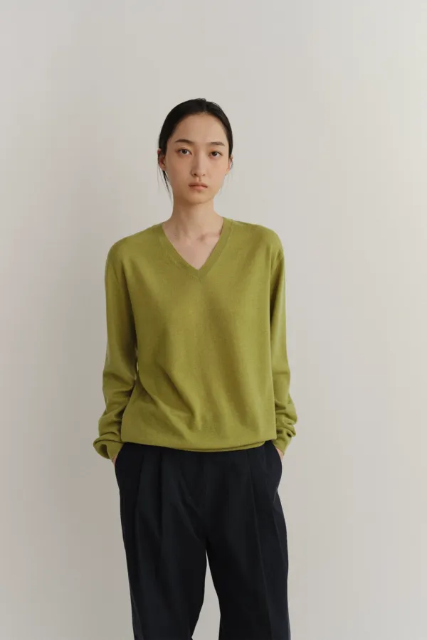 Wool v-neck knit (3color)