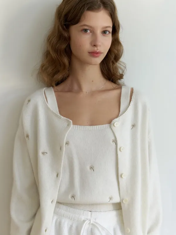 Coton knit cardigan set_2piece (ivory)