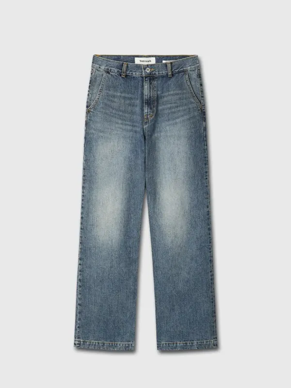 STRAIGHT-LEG DENIM JEANS (JAPANESE FABRIC)_ WASHED BLUE