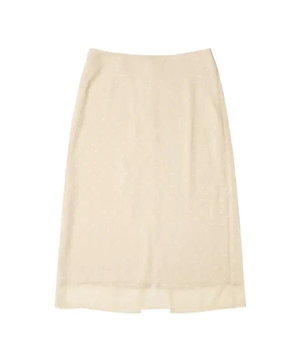 P3222 도트 시폰 스커트_Ivory