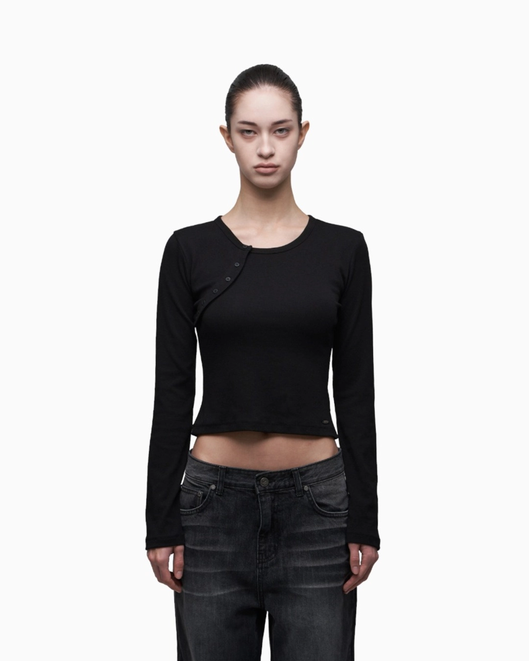 시너진 CURVED LONG SLEEVE BLACK 상품 이미지 1