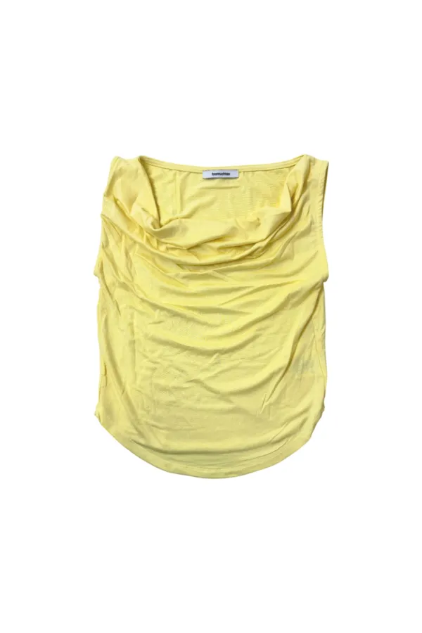 ASYMMETRIC ONE SHOULDER SLEEVELESS TOP (LEMON)