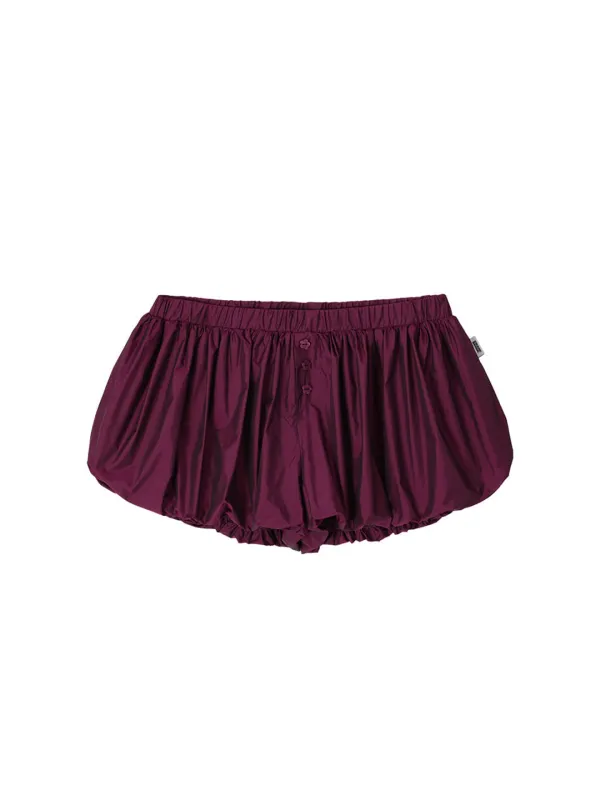 GLOW PUFF SHORTS_WINE PURPLE