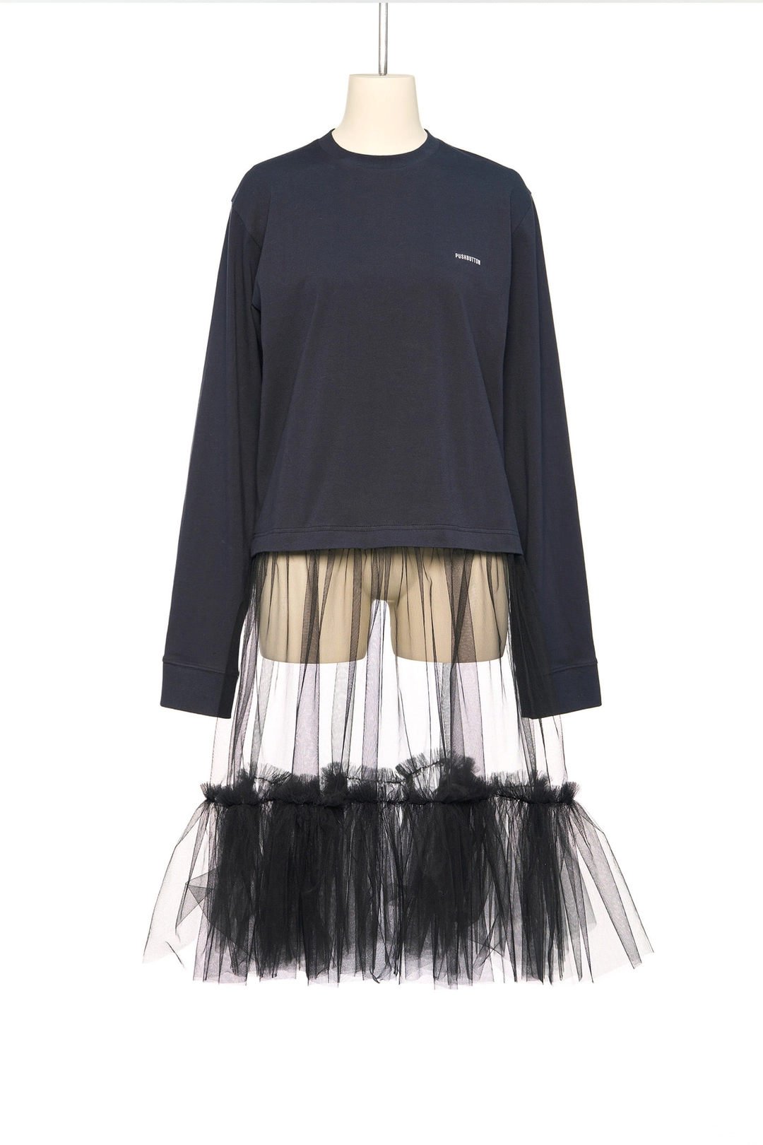 푸쉬버튼 FW25 UNDERLINE DARK NAVY PUSH-SKULL CUT OUT DRESS 상품 이미지 2