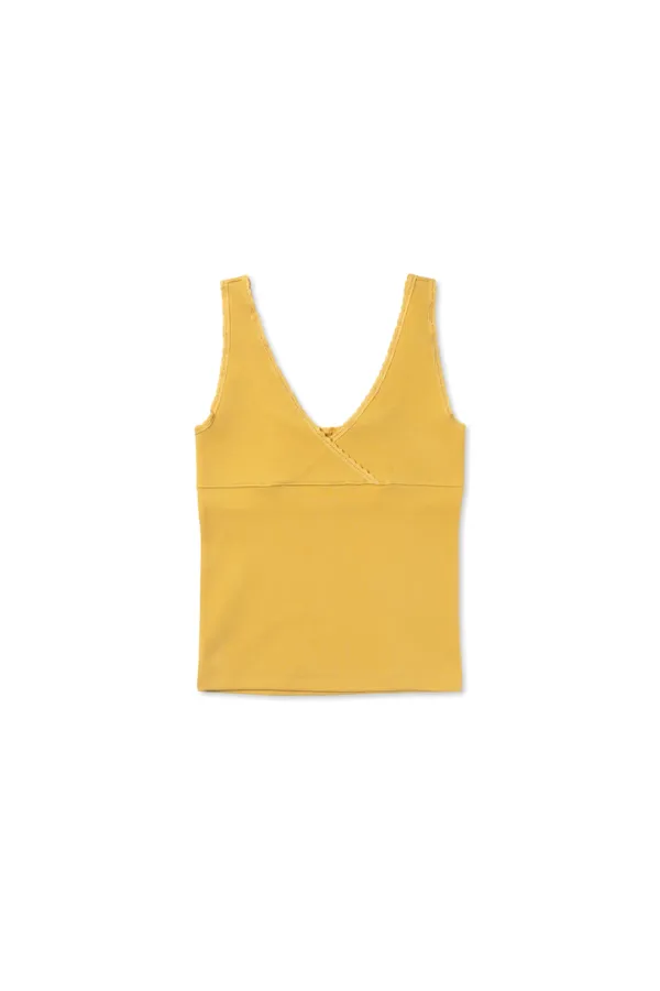 Lazy sleeveless top_mustard