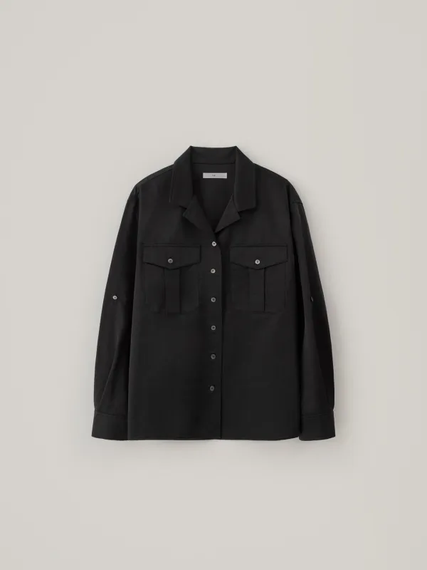 [6.5 예약 배송] Roll-Up Shirt - Black