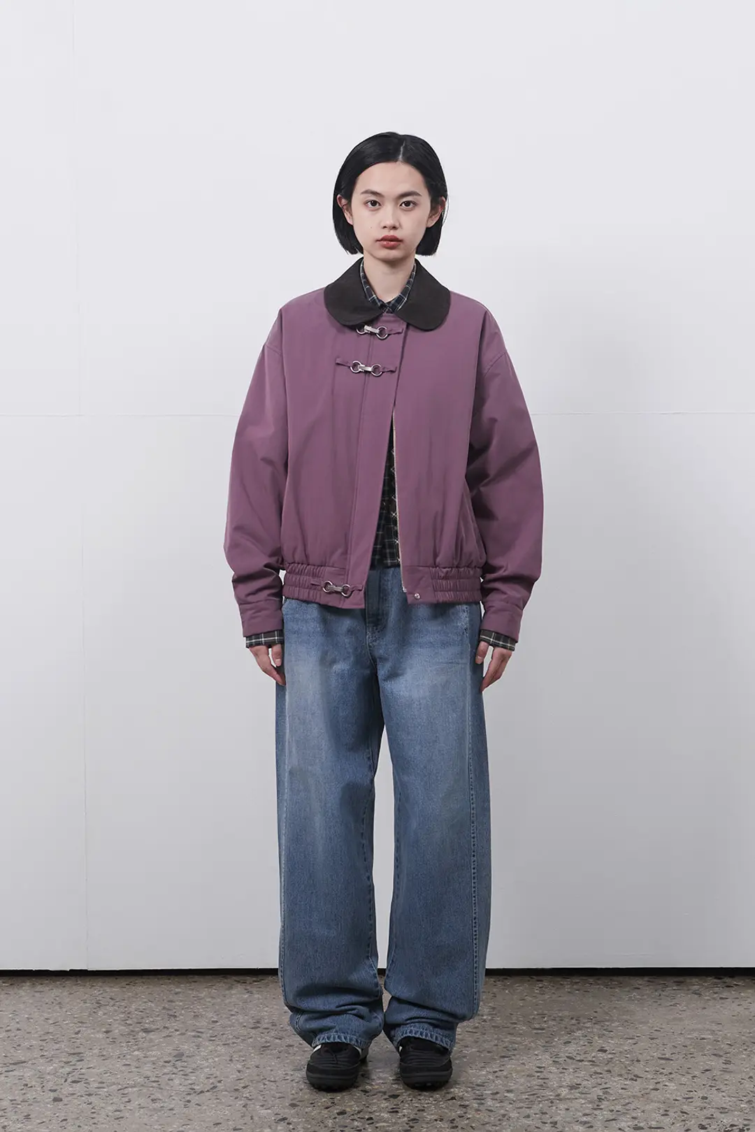 오헤시오 BUCKLE BOMBER JACKET, WINE 상품 이미지 2
